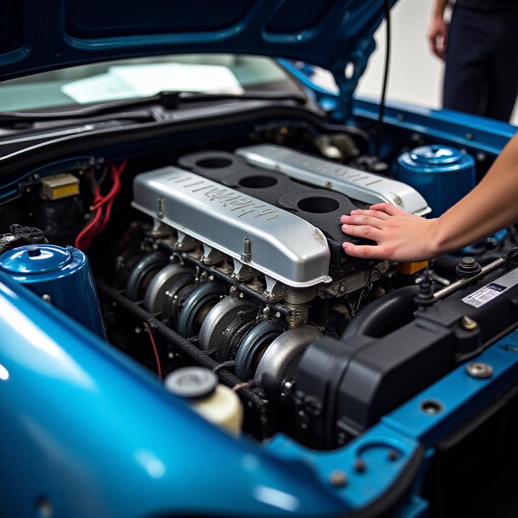 High performance engine bay being tuned